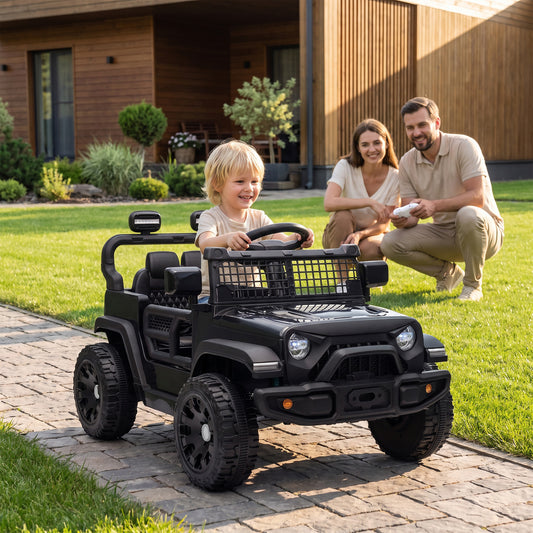 AIYAPLAY 12V Electric Car for Kids with Remote in Black