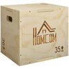 HOMCOM 3-in-1 Wooden Plyo Box, Plyometric Jump Box with Handle Openings for Home Gym, 12