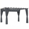 Outsunny 3.6 x 3 m Pergola with Retractable Roof Canopy, Curtains, Aluminium Garden Pergola Gazebo Sun Shade Shelter, Dark Grey