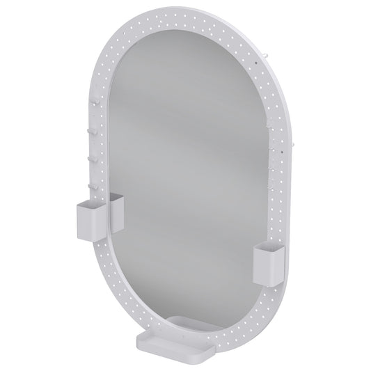 HOMCOM Oval Wall Mirror in White