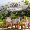 Outsunny 3 m Garden Cantilever Parasol with Cover, Round Overhanging Umbrella with 360Â° Rotation, Tilt, Cream White