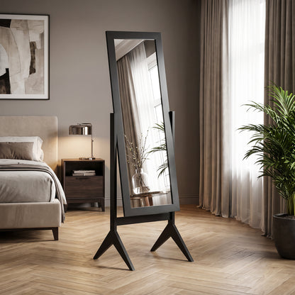 HOMCOM Freestanding Adjustable Angle Dressing Mirror in Black