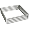 Outsunny Square Raised Garden Bed Box with Weatherized Steel Frame for Vegetables, Flowers, & Herbs, 120 x 120 x 30cm, Silver Tone