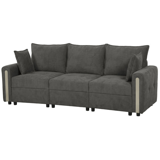 HOMCOM 3 Seater Sofa with Lift-Up Storage in Dark Grey