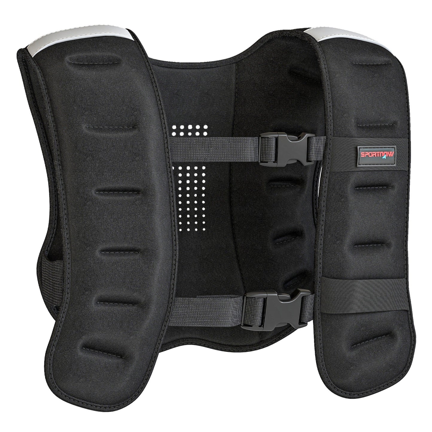 SPORTNOW Weighted Vest, 10 kg Weight Vest with Adjustable Straps, Reflective Strips, Black