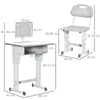 HOMCOM Kids Adjustable Desk and Chair Set, Book Stand, Pen Slot - Grey