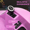 AIYAPLAY 360° Rotation Kids Bumper Car, 12V Waltz Car with Remote Control, Dual Joystick, Music, Lights, Pink