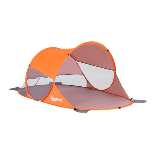 Outsunny Fibreglass Frame 2 Person Pop-Up Lightweight Camping Tent in Orange