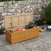 Outsunny 292L Outdoor Storage Box, Wooden Deck Box Garden Storage Container for Balcony, Porch, Poolside, Light Brown