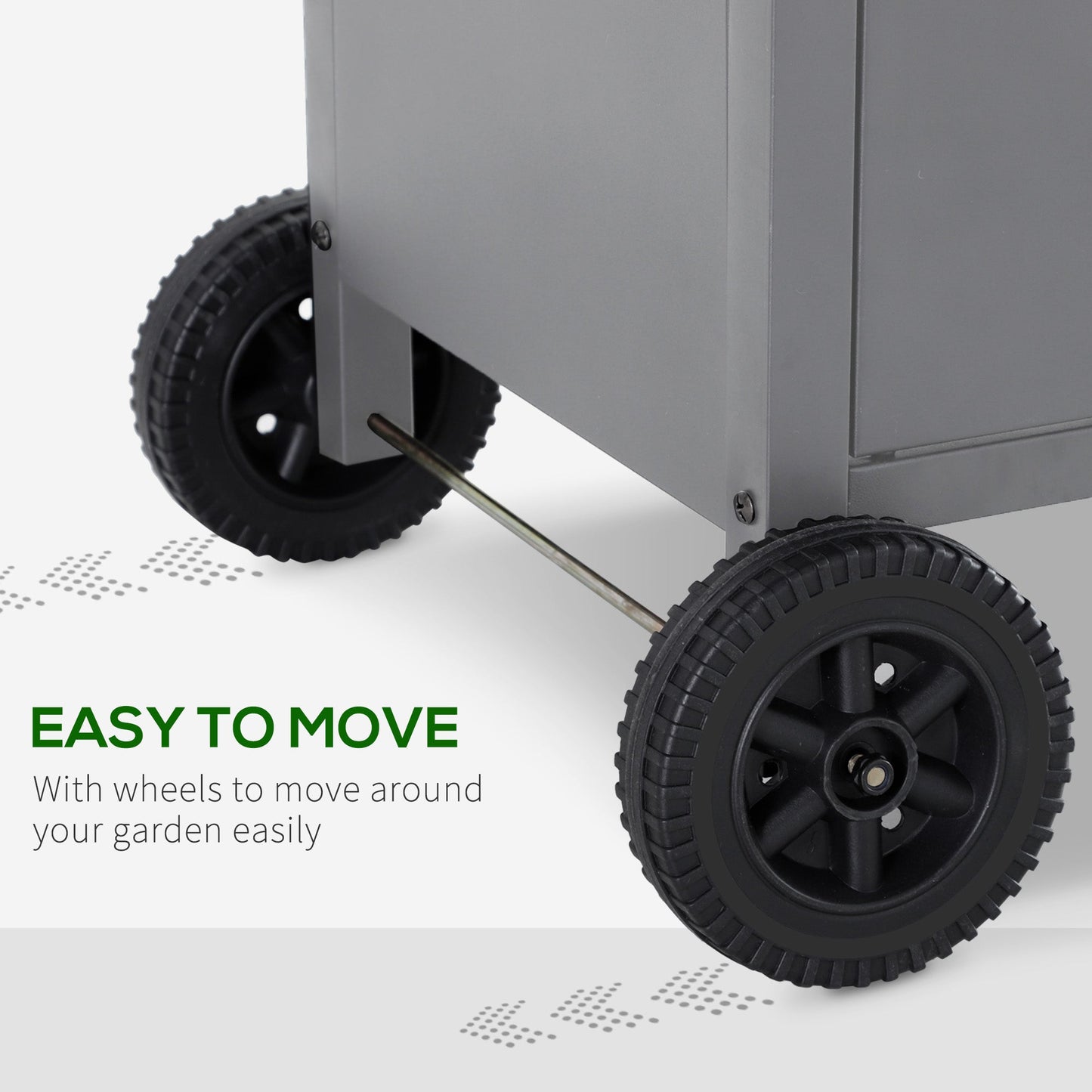 Outsunny 4+1 Burner Gas BBQ Grill, Outdoor Barbecue Trolley with Wheels, Warming Rack, Side Shelves, Cabinet, Thermometer for Garden, Party, Camping, 125L x 51W x 100Hcm, Grey
