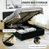HOMCOM Double Ottoman Bed Frame, with Front Drawer - Black