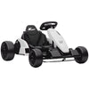 AIYAPLAY 24V Electric Go Kart, Drift Kart with Adjustable Seat, Slow Start, 5-Point Harness, Music, Horn, for 6-12 Years, White