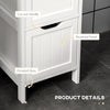 HOMCOM Narrow Floor Cabinet, Bathroom Cabinet with 3 Drawers and 2 Open Shelves, 30W x 30D x 141.6Hcm, White