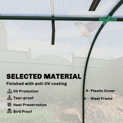 Outsunny 395  x 100 cm Low Tunnel Greenhouse - White