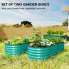 Outsunny Set of Two 150 x 60cm Steel Planters - Green