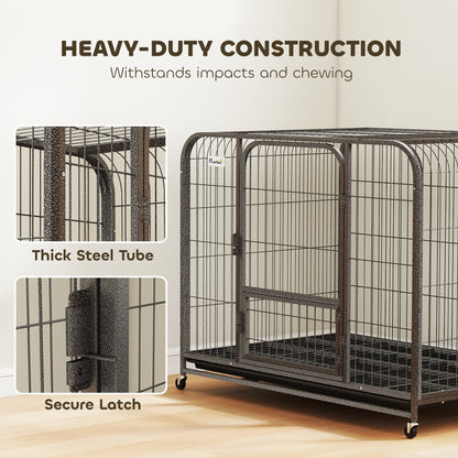 PawHut Heavy Duty Dog Crate,116 x 77 x 88 cm, Large Dog Cage for Small to Large Breeds