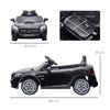 HOMCOM Benz SLC 300 Licensed 12V Kids Electric Ride On, with Music, Remote Control, LED Headlights, Horn, Black