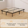 HOMCOM 4ft6 Double Bed Frame, Metal Platform Bed Frame with 2 x 14 Wood Slats, No Box Spring Needed, Underbed Storage, Black