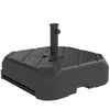 Outsunny Garden Parasol Base with Wheels, Telescopic Handle, 72 kg /45 kg Fillable Sun Umbrella Base Parasol Stand, Black
