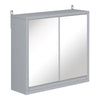 HOMCOM Wall Mounted Mirror Cabinet with Storage Shelf Bathroom Cupboard Double Door Grey