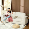 HOMCOM Three-Seater Corduroy Sofa - Cream White