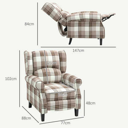 HOMCOM 160√Ç¬∞ Reclining Armchair, with Footrest - Brown