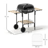 Outsunny Charcoal Barbecue Grill Portable BBQ Grill with 1840 cm√Ç¬≤ Cooking Area, 3 Shelves, Adjustable Vent, Lockable Lid, Wheels for Outdoor Cooking, Garden Party, Black
