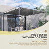 Outsunny Retractable Pergola Cover, 2.55 x 2.5 m Replacement Canopy Fabric for 3 x 3 m Frame, Roof Top Only, Dark Grey