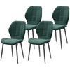 HOMCOM Set of Four Flannel Relaxed Tub Dining Chairs - Green