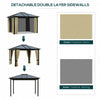 Outsunny 3 x 3.6(m) Hardtop Gazebo Canopy with Polycarbonate Roof and Aluminium Frame, Garden Pavilion, Brown