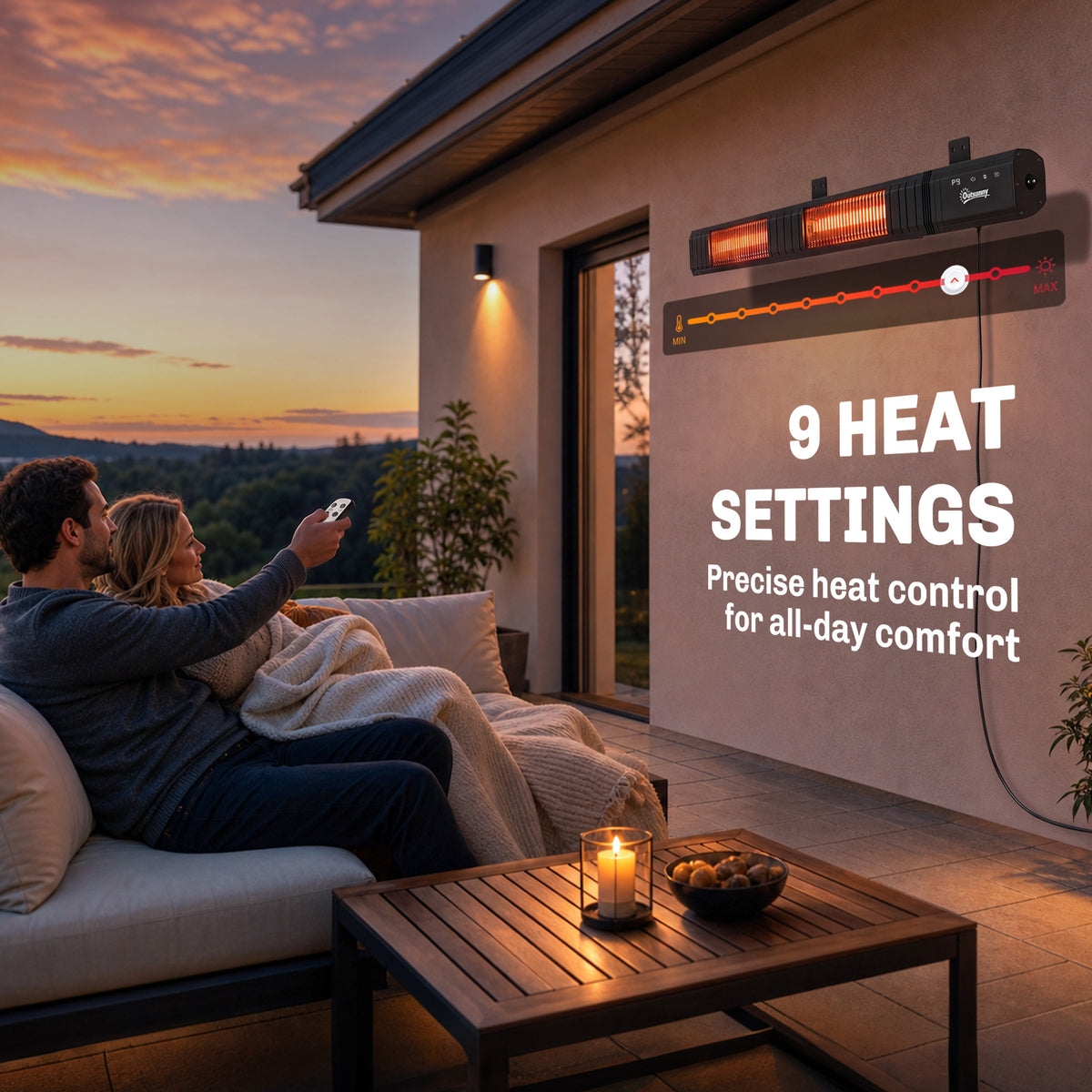 Outsunny 3000 W Electric Infrared Patio Heater in Black