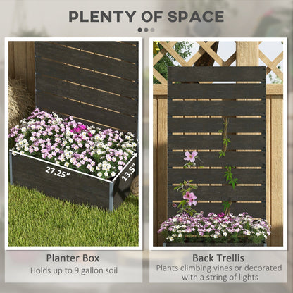صندوق زرع للحديقة من أوتساني، 34 × 69.5 سم، مع تعريشة خلفية، لون أسود