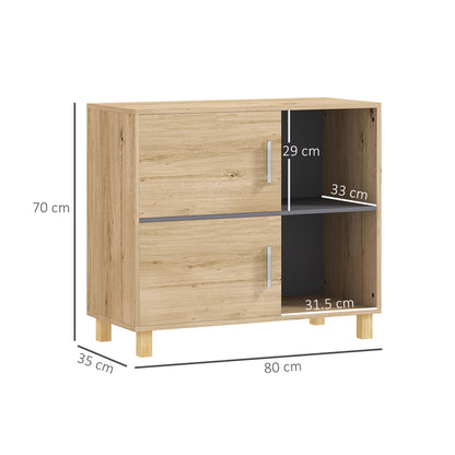 HOMCOM Bathroom Cabinet in a Natural Wood Finish