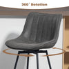 HOMCOM Set of 2 PU Leather Swivel Bar Stools - Grey