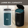 HOMCOM 30L Stainless Steel Sensor Bin - Black