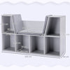 HOMCOM Kids Bookcase Shelf Storage Cabinet Unit, Living Room Sideboard w/ Six Compartments for Toys, Books - Grey