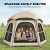 Outsunny Pop Up Tent 3000mm Waterproof Instant Camping Tent 3-4 Person with 2 Doors 4 Windows Khaki
