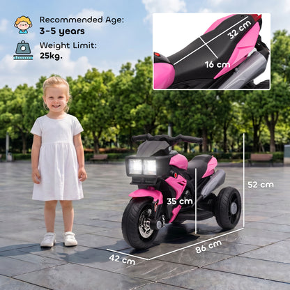 AIYAPLAY Kids Electric Motorcycle Ride-On Toy in Pink