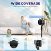 HOMCOM Pedestal Air Circulation Fan with Oscillating, Light Off, Black
