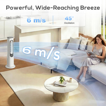 HOMCOM Bladeless Tower Fan in White