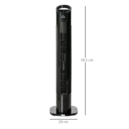 HOMCOM 31" Freestanding Tower Fan, 3 Speed 3 Mode, 7.5H Timer, Oscillating, LED Panel, Remote Control, 31 Inch Standing Fan, Black