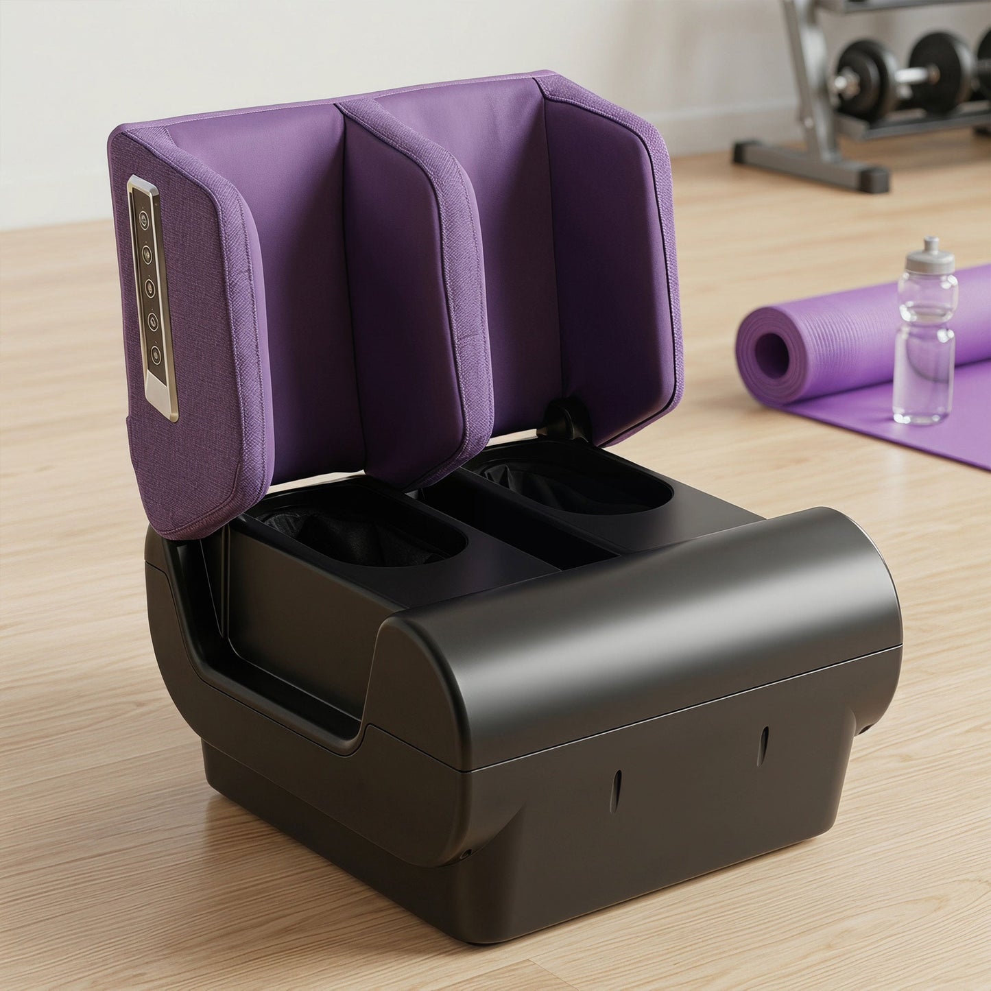 HOMCOM 2 in 1 Foot and Calf Massager with Heat, Air Compression, Timer, 3 Modes & Intensities, Purple and Black