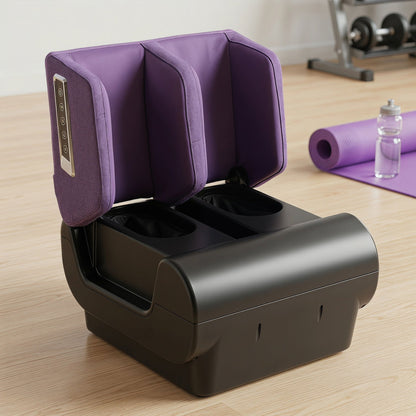 HOMCOM 2 in 1 Foot and Calf Massager with Heat, Air Compression, Timer, 3 Modes & Intensities, Purple and Black
