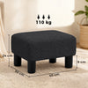 HOMCOM Linen Fabric Footstool Ottoman Cube with 4 Plastic Legs, Black