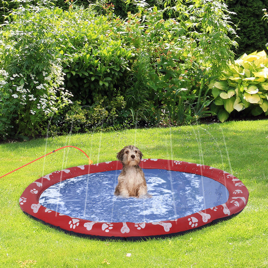 PawHut Dog Splash Pad in Red