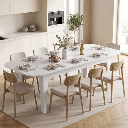 HOMCOM Extendable Oval Dining Table for 4-6 in White