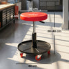 HOMCOM Rolling Mechanical Stool, Pneumatic Adjustable Workshop Stool with Tool Tray, Wheels - Orange
