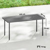 Outsunny Garden Dining Table for 6 Person, 165 x 80 cm Rectangular Outdoor Dining Table with Slatted Top