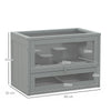 PawHut Wooden Hamster Cage Mouse Mice Rodent Small Animals Hutch Exercise Play House 60 x 35 x 42cm, Grey