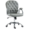 Vinsetto Office Chair Ergonomic 360  Swivel PU Diamante Padded Base 5 Castor Wheels for Home Work Grey